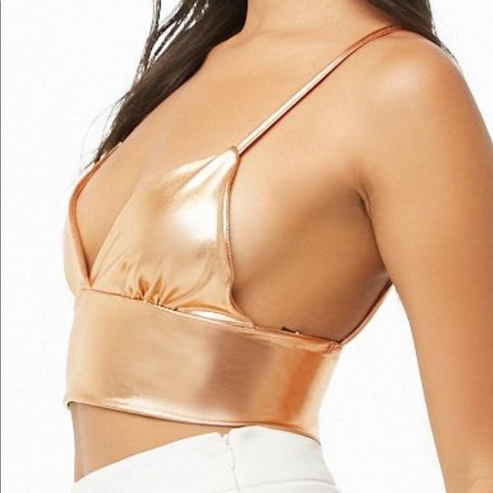 metallic gold cropped cami